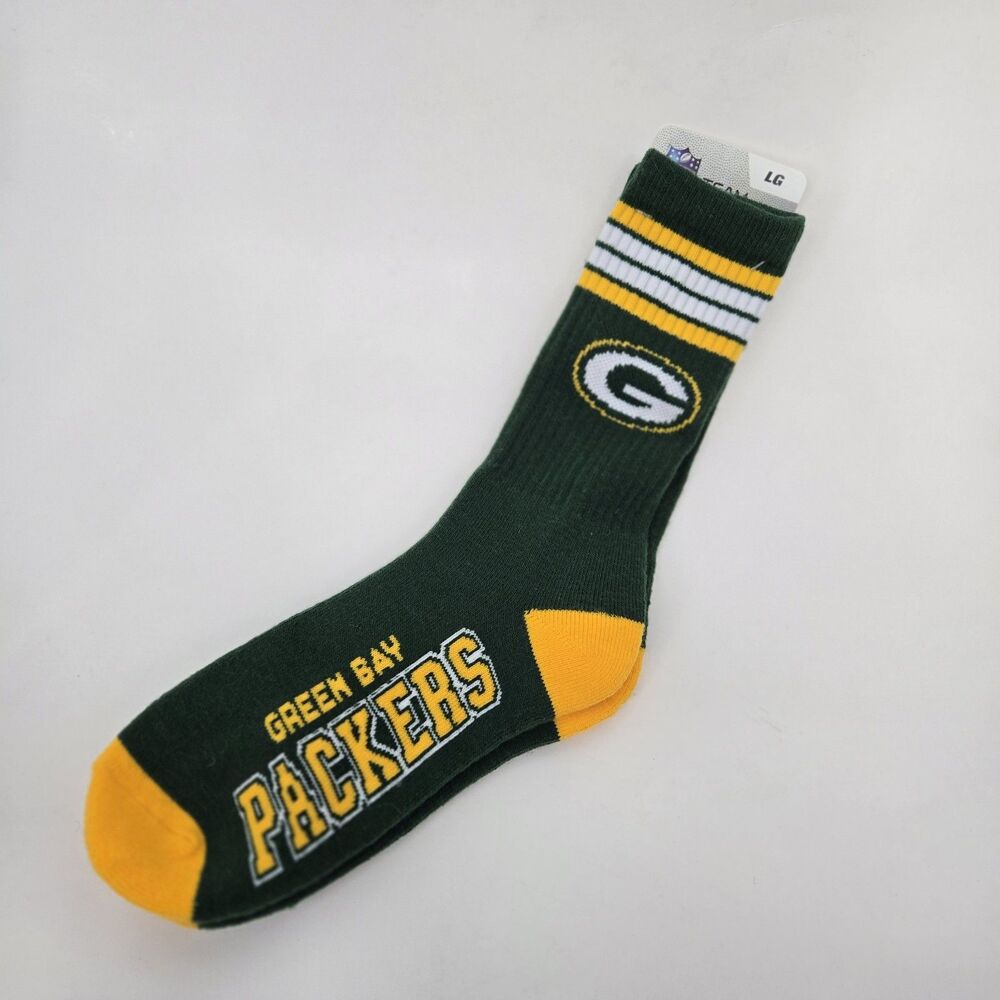NFL Team Apparel Green Bay Packers Wisconsin Football Crew Socks Mens‎ 10-13